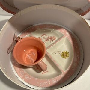 "Giddy Up Lil' Cowgirl" Child's Divided Plate & Mug Set